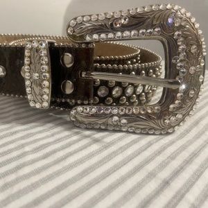 Bb Simon Swarovski crystal leather belt